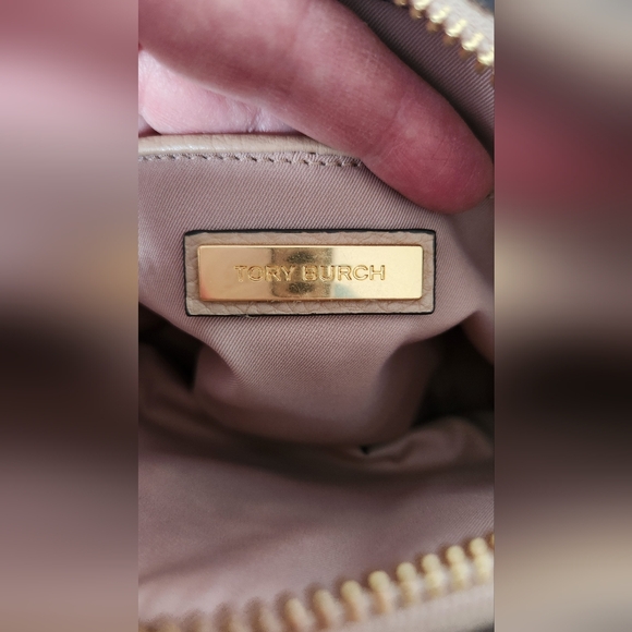 Tory Burch Beige Leather Crossbody Bag with Tassel - Picture 12 of 12